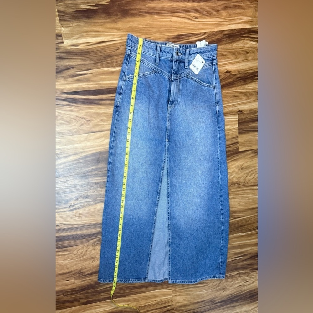 New Free People Come As You Are Denim Maxi Skirt - Picture 6 of 8